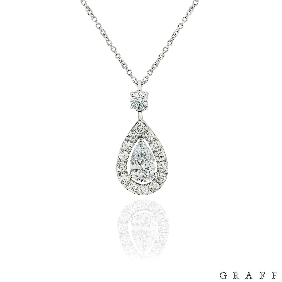 Graff Platinum Pear Cut Diamond Pendant Type IIA  0.70ct D/IF Graff Platinum Pear Cut Diamond Pendant Type IIA  0.70ct D/IF